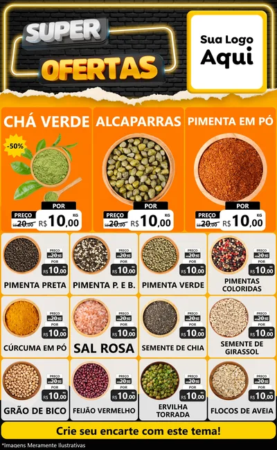 Modelo de Encarte para Encarte Grande com o tema Super Ofertas para Produtos Naturais