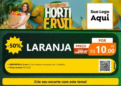 Modelo de Cartaz para Cartaz A4 Horizontal com o tema Especial de Hortifrúti para Hortifrúti