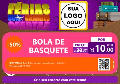 Modelo de Cartaz para Cartaz A4 Horizontal com o tema Férias com Grandes Ofertas para Artigos Esportivos