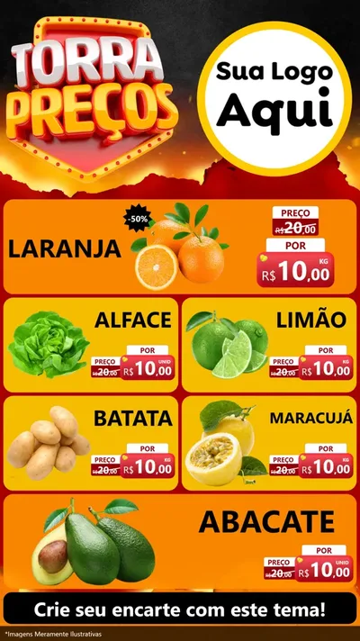 Modelo de TV para TV Vertical com o tema Torra Preços para Hortifrúti