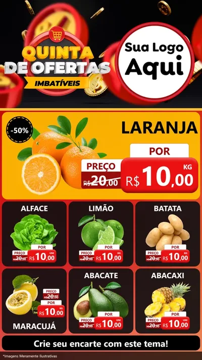 Modelo de Rede Social para Stories com o tema Quinta de Ofertas Imbatíveis para Hortifrúti