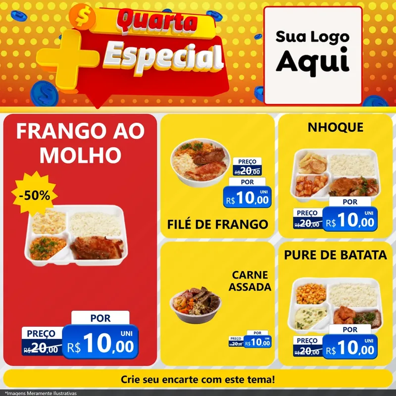 Modelo de Rede Social para Feed Facebook com o tema Quarta Mais Especial para Restaurante