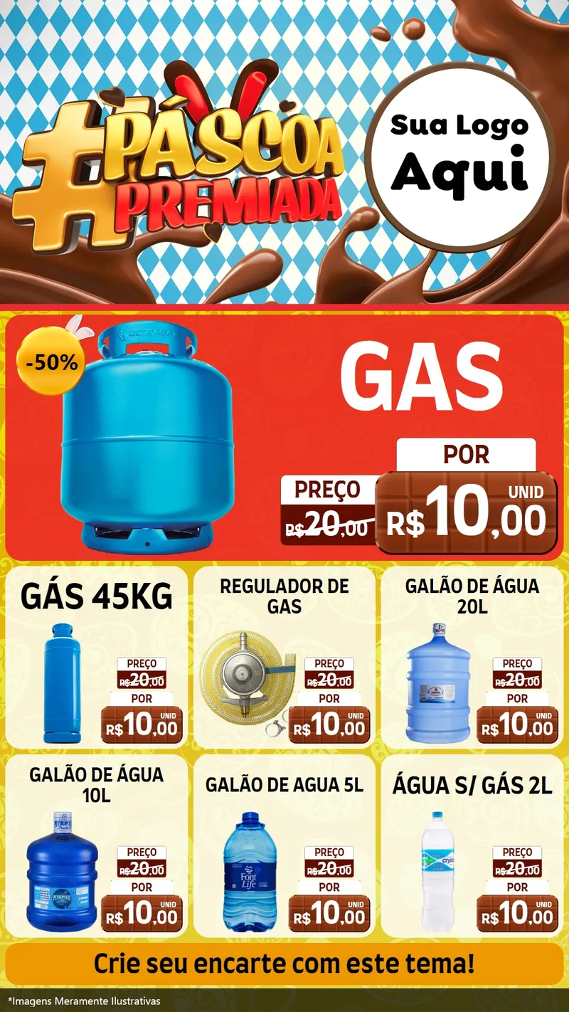 Modelo de Rede Social para Stories com o tema Páscoa Premiada para Água e gás