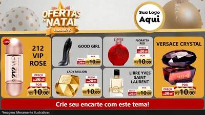 Modelo de TV para TV Horizontal com o tema Ofertas De Natal E Ano Novo para Perfumes
