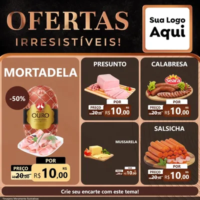 Modelo de Rede Social para Feed Facebook com o tema Ofertas Irresistíveis! para Frios e Laticínios