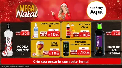 Modelo de TV para TV Horizontal com o tema Mega Natal para Distribuidora de bebidas