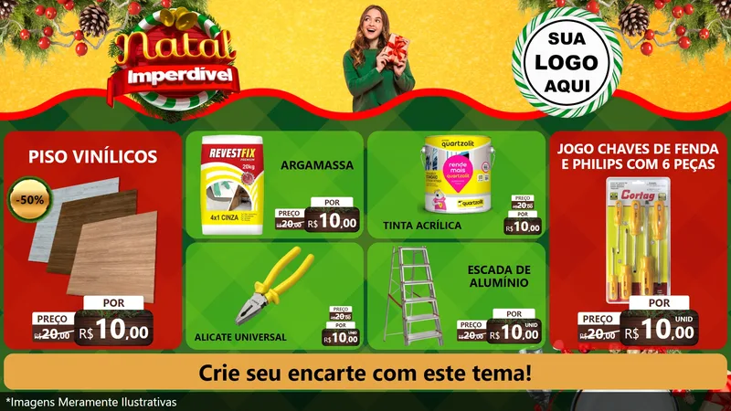 Modelo de TV para TV Horizontal com o tema Natal Imperdível para Material para Construção