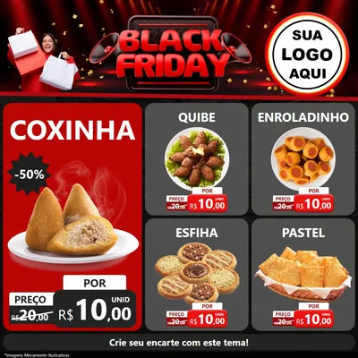 Modelo de Rede Social para Feed Facebook com o tema Black Friday para Salgadaria
