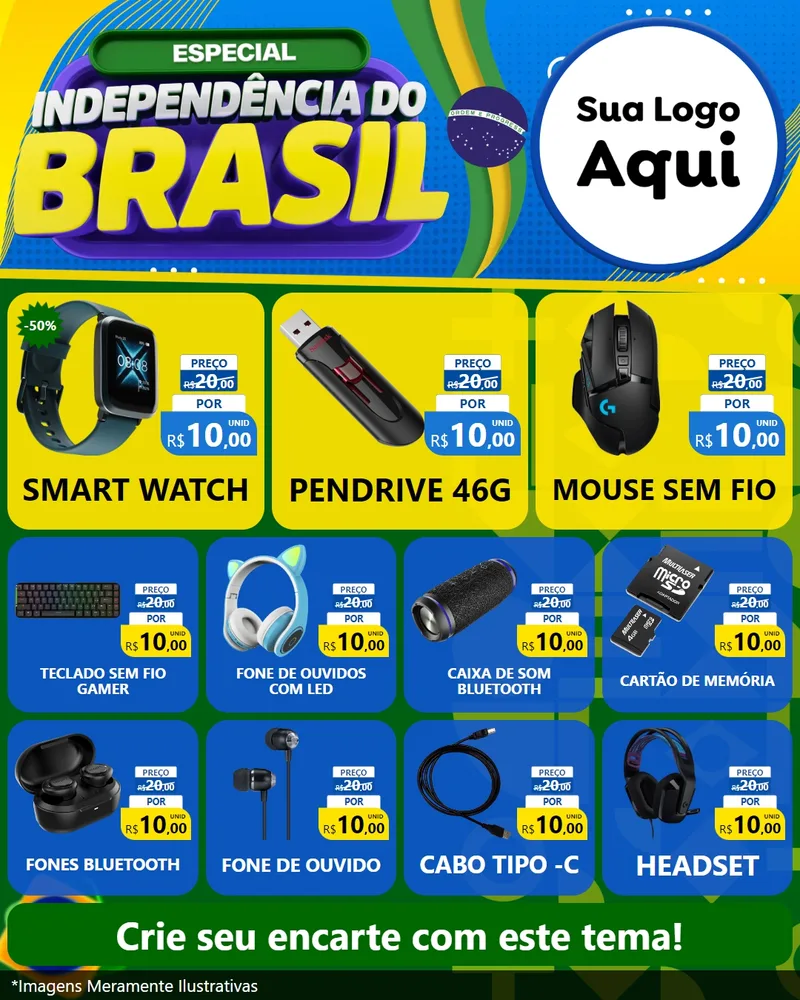 Modelo de Rede Social para Feed Instagram com o tema Especial Independência do Brasil para Informática