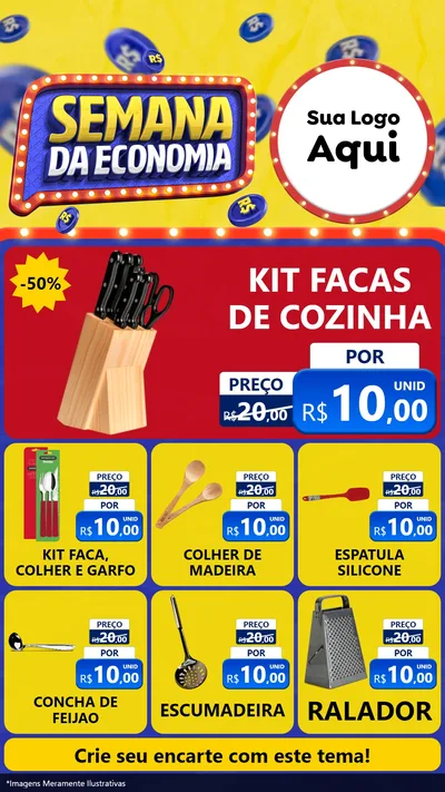 Modelo de Rede Social para Stories com o tema Semana da Economia para Utilidades Domésticas