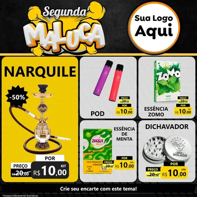 Modelo de Rede Social para Feed Facebook com o tema Segunda Maluca para Tabacaria
