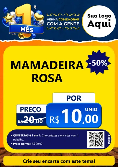 Modelo de Cartaz para Cartaz A4 Vertical com o tema Um Mês de Aniversário para Bebês