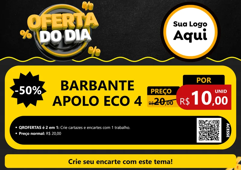 Modelo de Cartaz para Cartaz A4 Horizontal com o tema Oferta Do Dia para Armarinho e Aviamentos