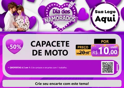 Modelo de Cartaz para Cartaz A4 Horizontal com o tema Dia dos Namorados para Moto peças