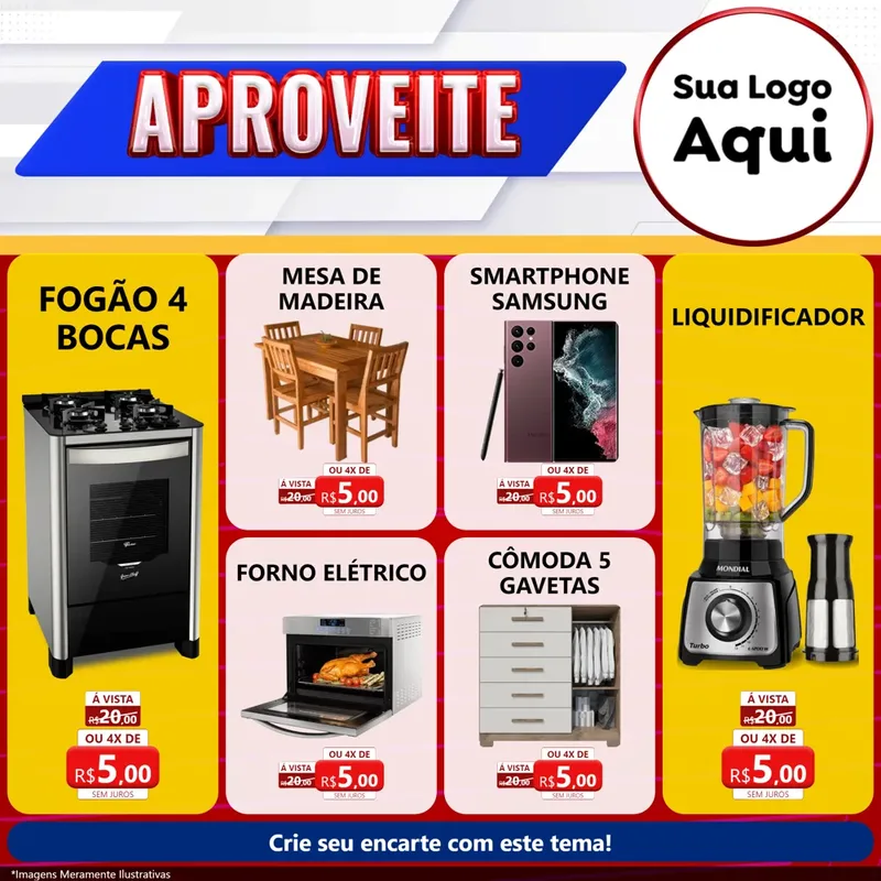 Modelo de Rede Social para Feed Facebook com o tema Aproveite para Móveis e Eletro