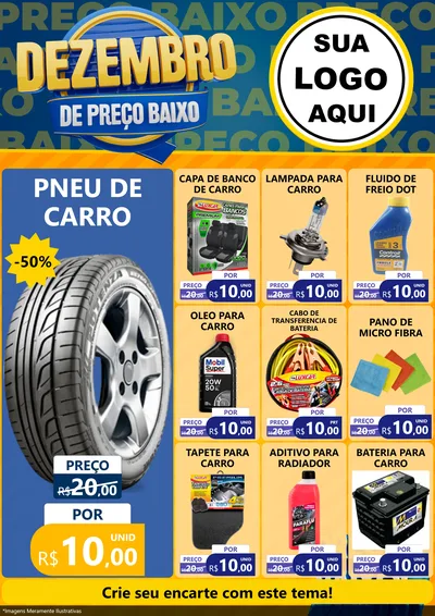 Modelo de Encarte para Encarte A4 Vertical com o tema Dezembro de Preço Baixo para Auto peças