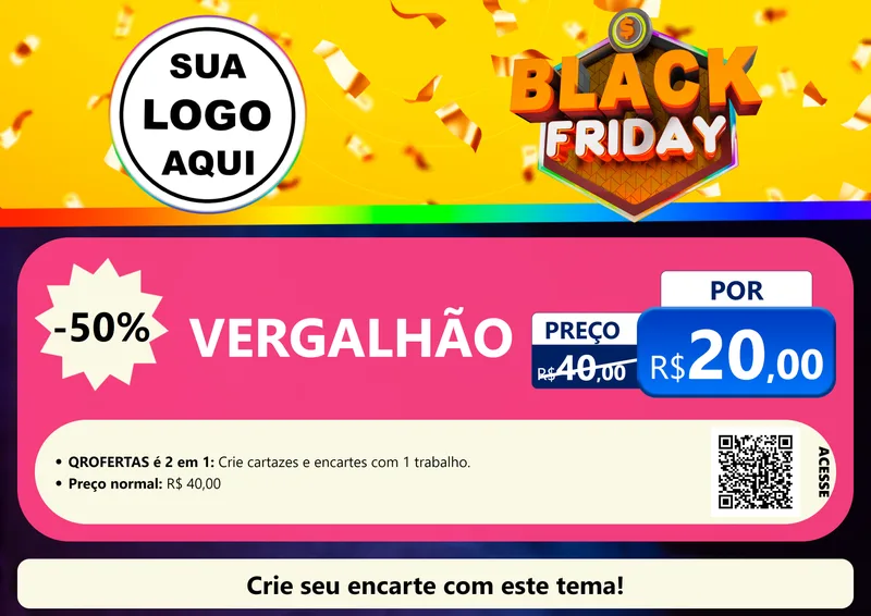 Modelo de Cartaz para Cartaz A4 Horizontal com o tema Black Friday para Ferragens
