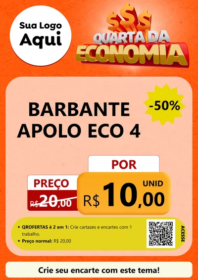 Modelo de Cartaz para Cartaz A4 Vertical com o tema Quarta da Economia para Armarinho e Aviamentos