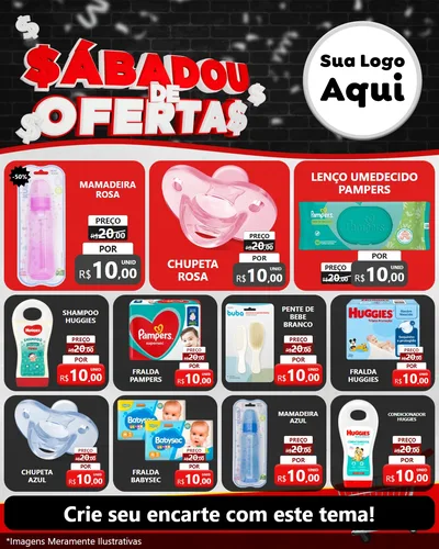 Modelo de Rede Social para Feed Instagram com o tema Sabadou de Ofertas para Bebês