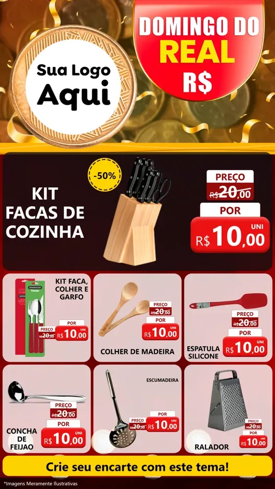 Modelo de Rede Social para Stories com o tema Domingo do Real para Utilidades Domésticas