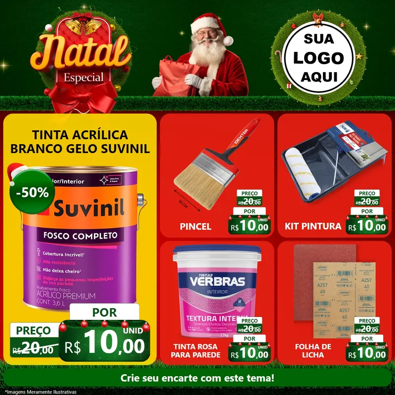 Modelo de Rede Social para Feed Facebook com o tema Natal Especial para Tintas e Ferramentas