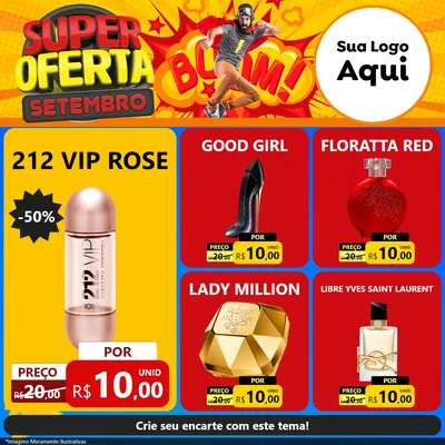 Modelo de Rede Social para Feed Facebook com o tema Super Oferta Setembro para Perfumes