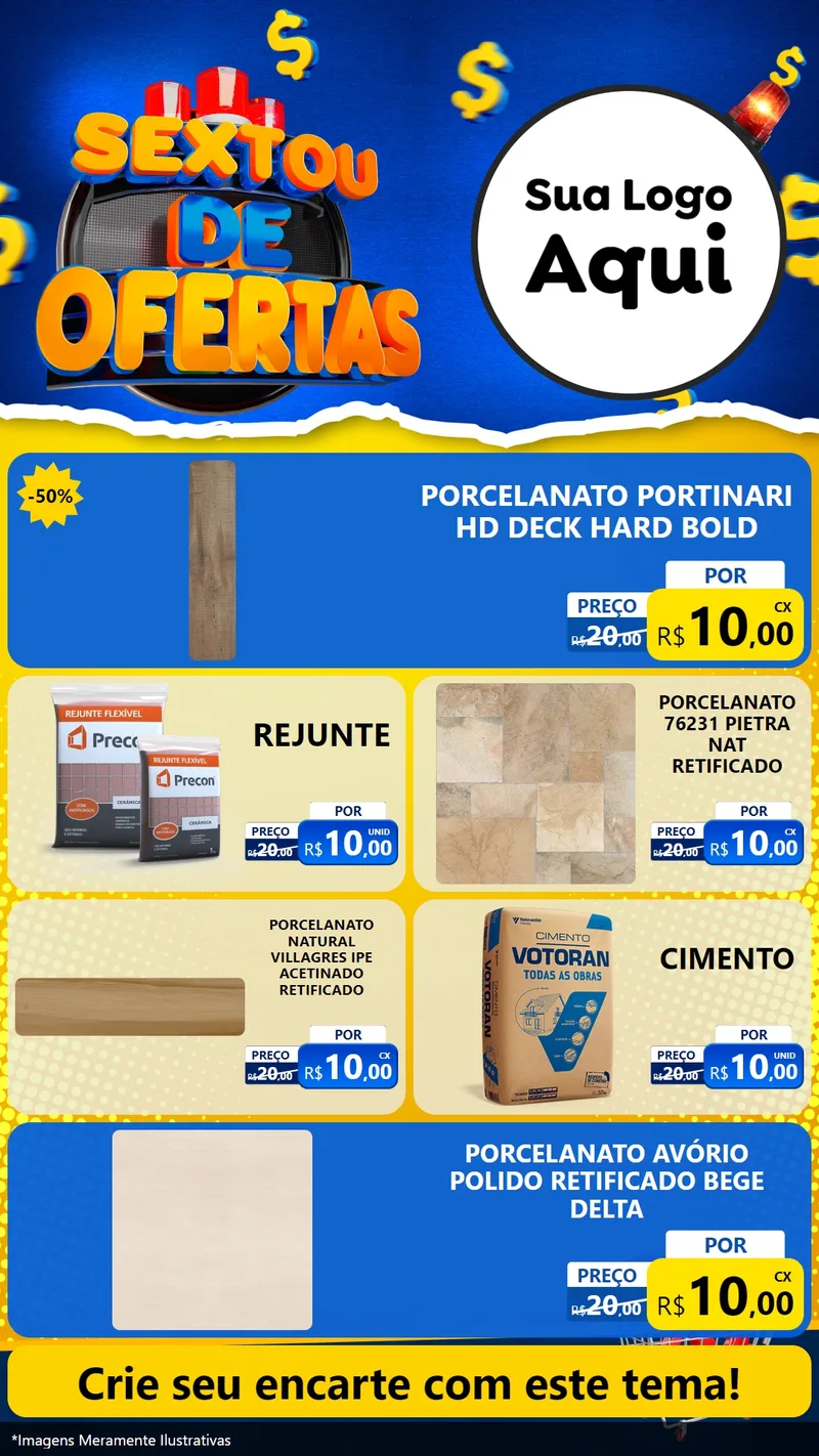 Modelo de TV para TV Vertical com o tema Sextou de Ofertas para Pisos e revestimentos