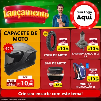 Modelo de Rede Social para Feed Facebook com o tema Lançamento para Moto peças