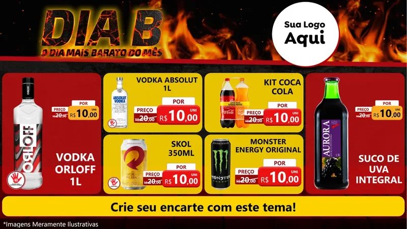 Modelo de TV para TV Horizontal com o tema Dia B para Distribuidora de bebidas