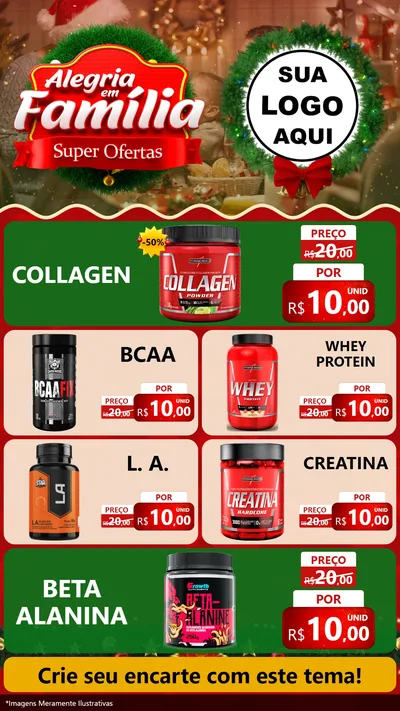 Modelo de TV para TV Vertical com o tema Alegria Em Família - Super Ofertas para Suplementos alimentares