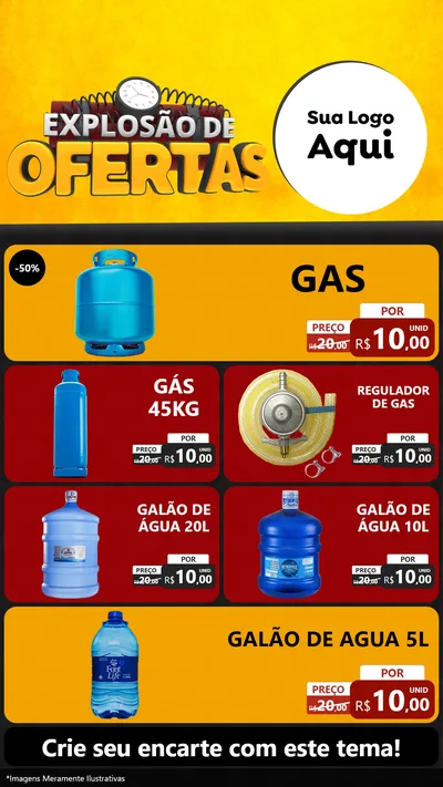 Modelo de TV para TV Vertical com o tema Explosão de Ofertas para Água e gás