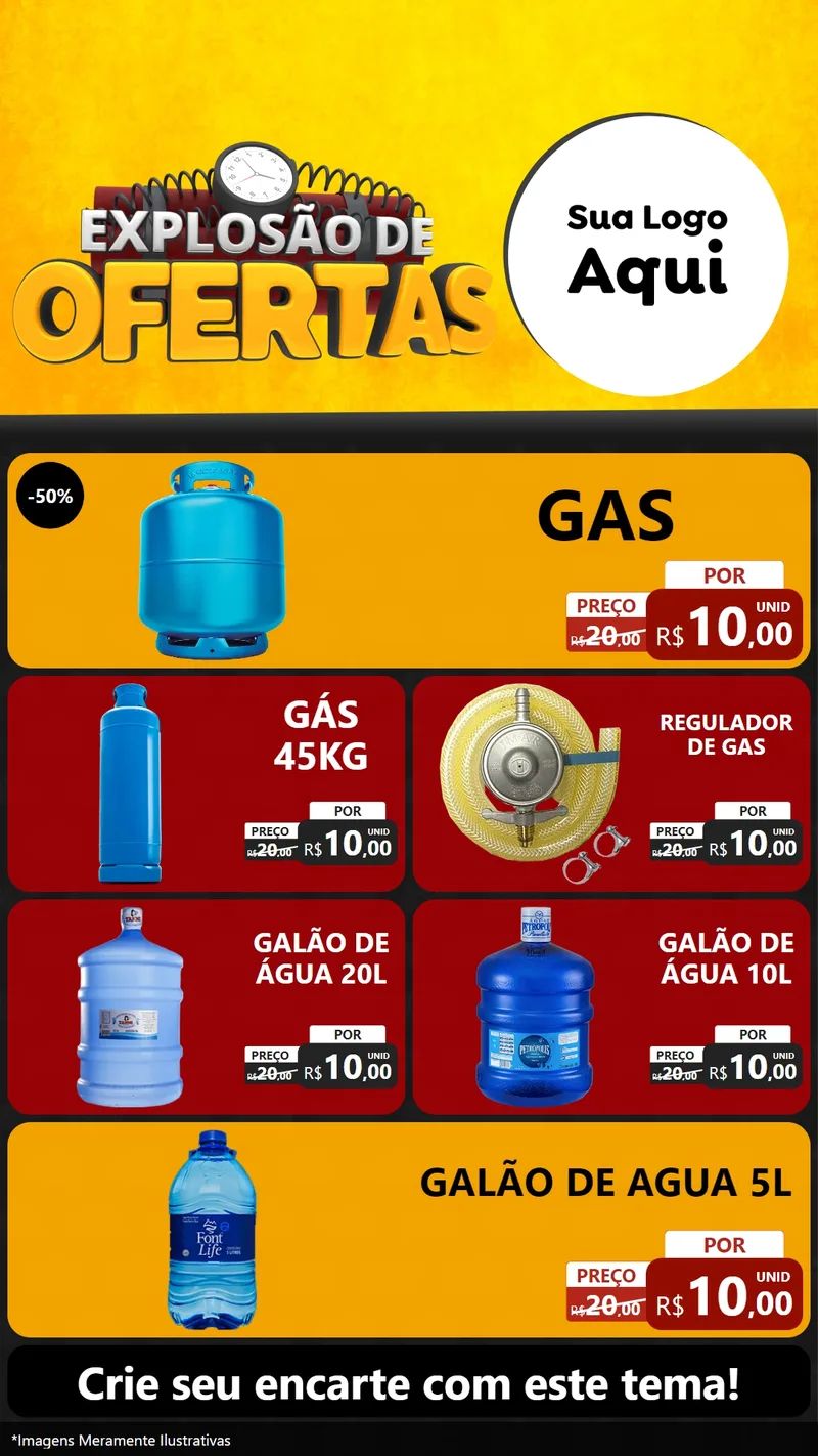 Modelo de TV para TV Vertical com o tema Explosão de Ofertas para Água e gás
