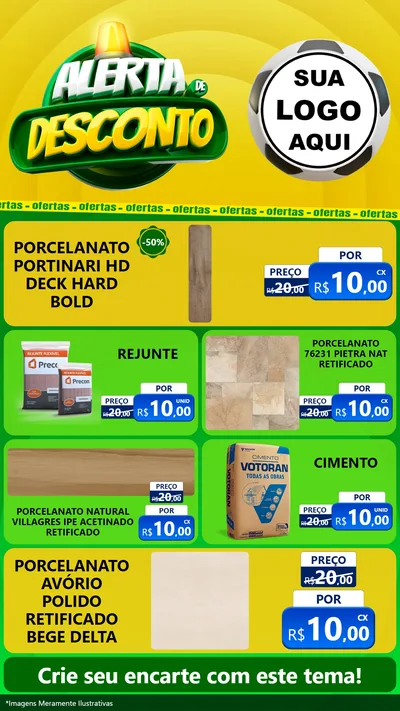 Modelo de TV para TV Vertical com o tema Alerta de Desconto para Pisos e revestimentos