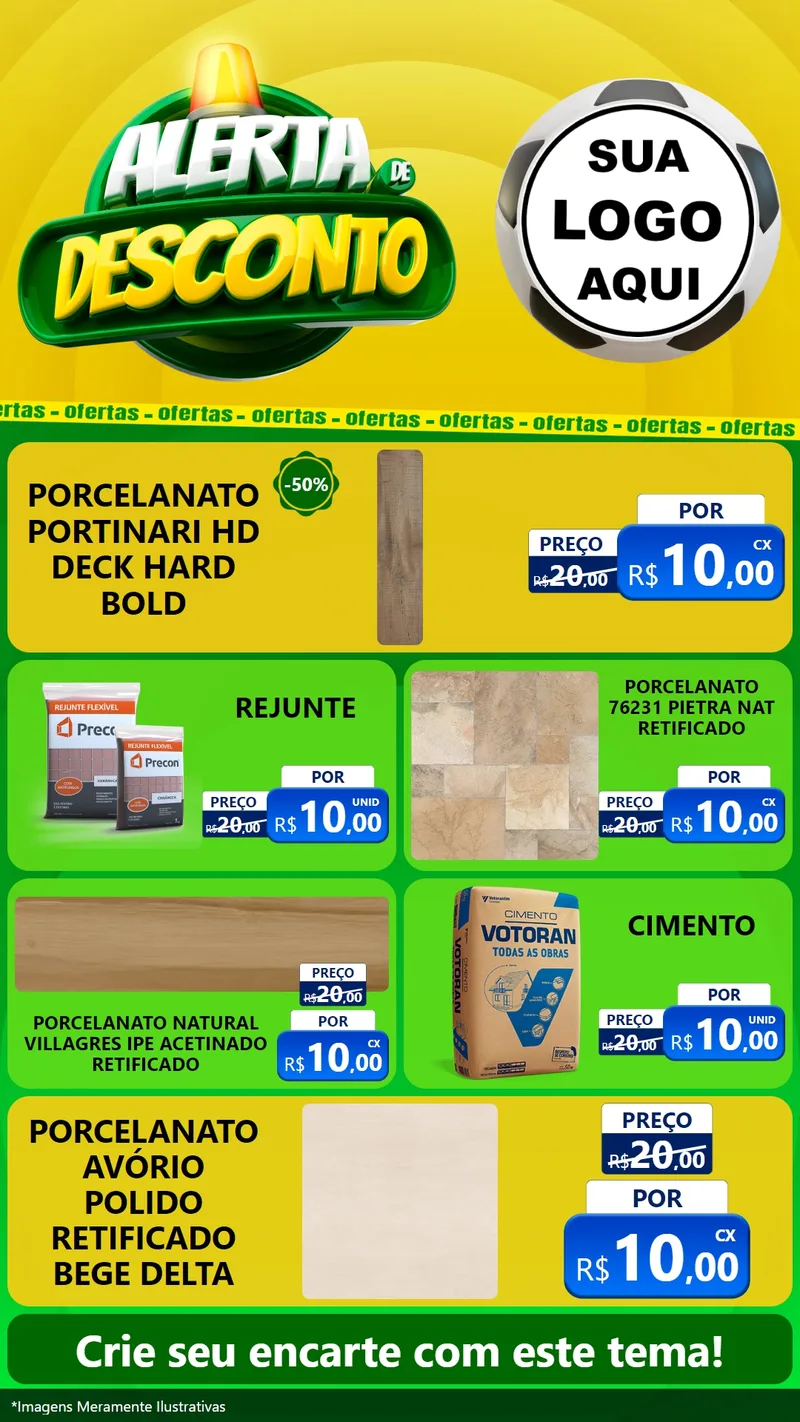 Modelo de TV para TV Vertical com o tema Alerta de Desconto para Pisos e revestimentos