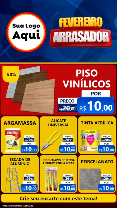 Modelo de Rede Social para Stories com o tema Fevereiro Arrasador para Material para Construção