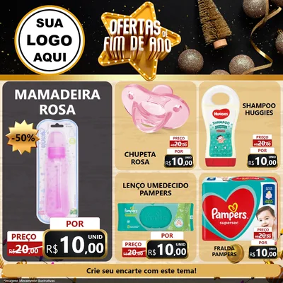 Modelo de Rede Social para Feed Facebook com o tema Ofertas de Fim de Ano para Bebês