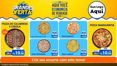 Modelo de TV para TV Horizontal com o tema Grandes Ofertas para Pizzaria