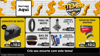 Modelo de TV para TV Horizontal com o tema Setembro Imbatível para Moto peças