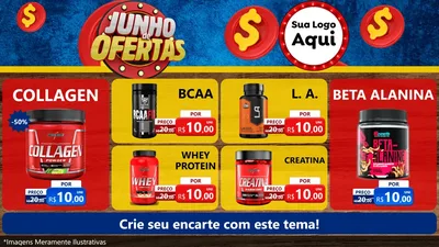 Modelo de TV para TV Horizontal com o tema Junho de Ofertas para Suplementos alimentares