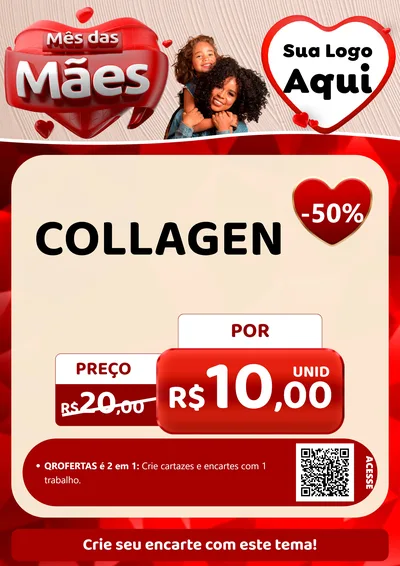 Modelo de Cartaz para Cartaz A4 Vertical com o tema Mês das Mães para Suplementos alimentares