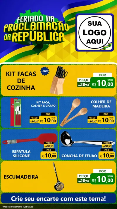 Modelo de TV para TV Vertical com o tema Feriado da Proclamação da República para Utilidades Domésticas
