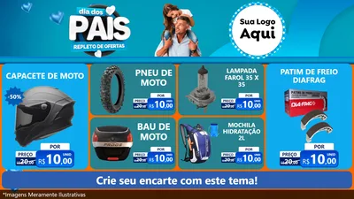 Modelo de TV para TV Horizontal com o tema Dia Dos Pais Repleto de Ofertas para Moto peças