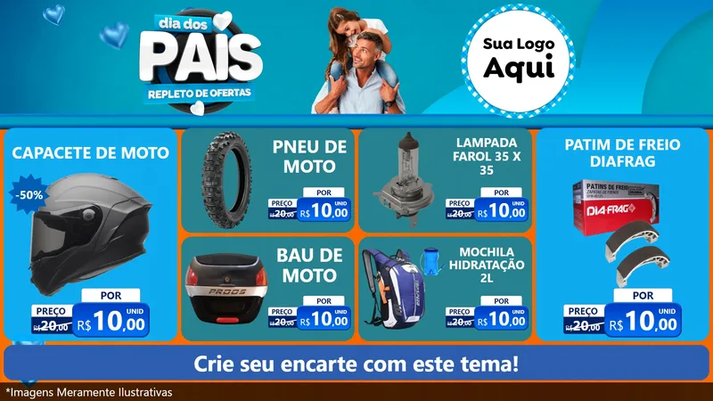 Modelo de TV para TV Horizontal com o tema Dia Dos Pais Repleto de Ofertas para Moto peças
