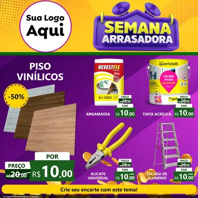 Modelo de Rede Social para Feed Facebook com o tema Semana Arrasadora para Material para Construção