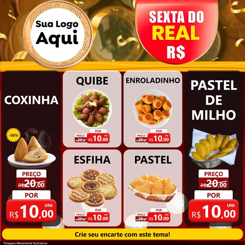 Modelo de Rede Social para Feed Facebook com o tema Sexta do Real para Salgadaria