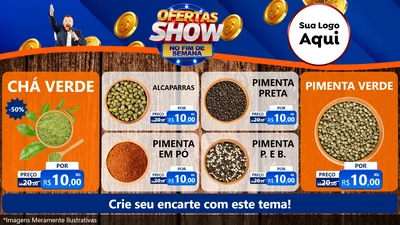 Modelo de TV para TV Horizontal com o tema Ofertas Show No Fim De Semana para Produtos Naturais