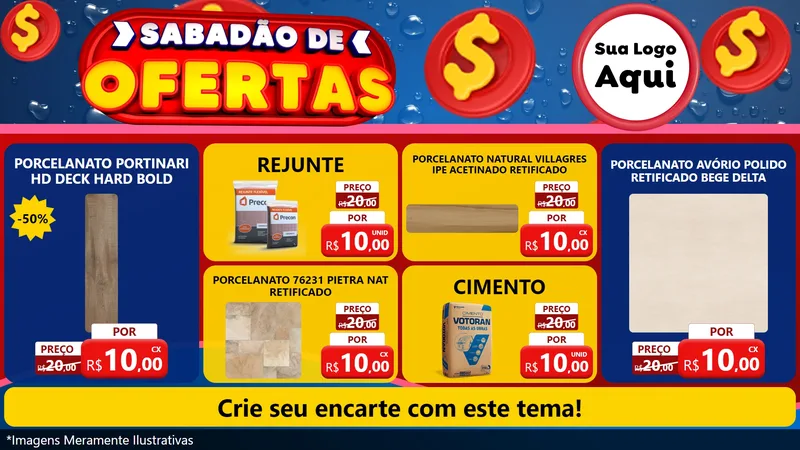 Modelo de TV para TV Horizontal com o tema Sabadão de Ofertas para Pisos e revestimentos
