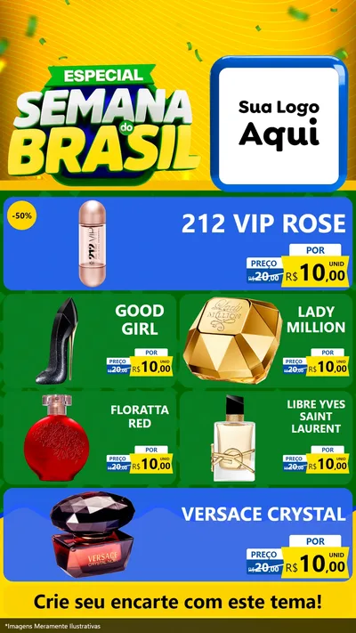 Modelo de TV para TV Vertical com o tema Especial Semana do Brasil para Perfumes