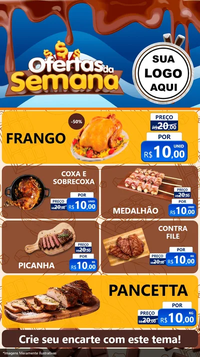 Modelo de TV para TV Vertical com o tema Ofertas da Semana - Páscoa para Assados