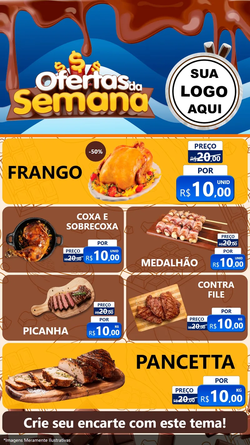Modelo de TV para TV Vertical com o tema Ofertas da Semana - Páscoa para Assados